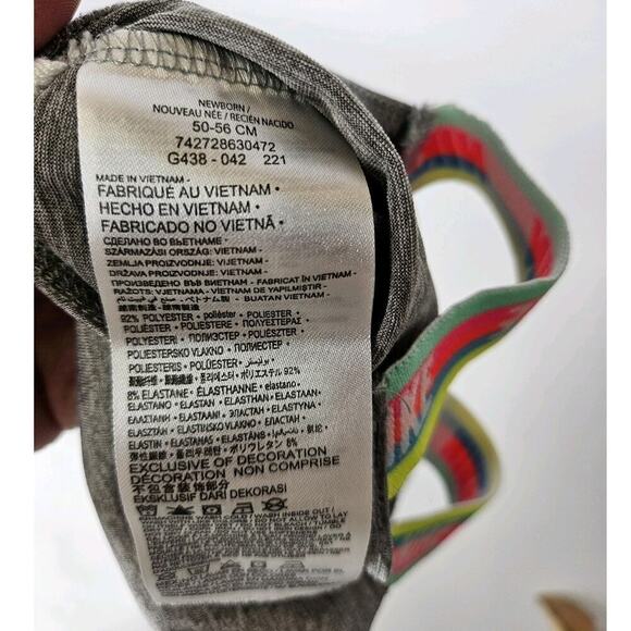 NIKE DRI-FIT BABY GIRLS 1Pc Swimsuit with Rainbow Taping straps Grey Newborn - Picture 3 of 3